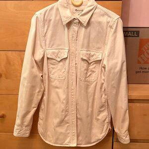 Madewell Women's Cream Button Down Shirt jacket